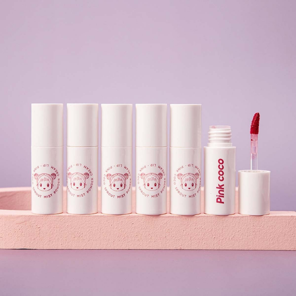 Son Pink coco bản lùn vỏ trắng tặng gương