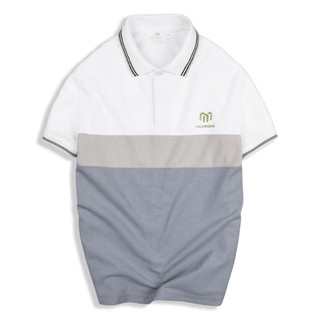 Áo Polo Nam Fit vải cotton cá sấu mắt lục giác phối gam màu mới và họa tiết logo tạo điểm nhấn