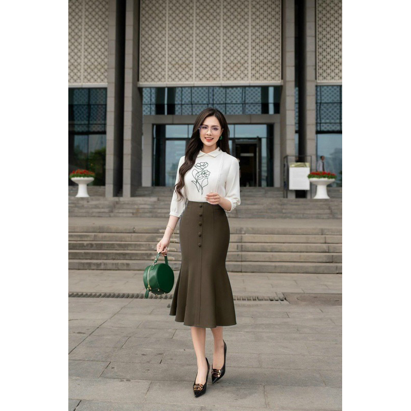 Chân váy đuôi cá 5 cúc công sở Saoshop CV56 chất vải dày dặn thời trang 2023