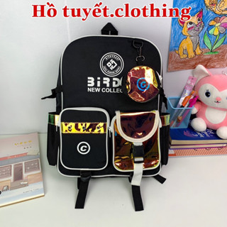 Balo thời trang nam nữ phản quang cặp học sinh bassic có ngăn đựng laptop chất vải canvas chống thấm nước B 976