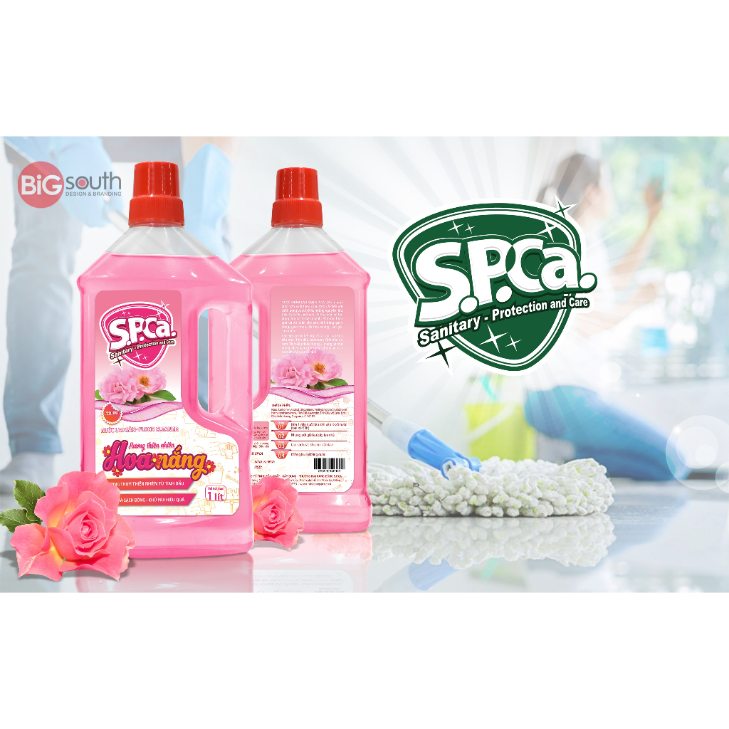 Nước Lau Sàn Nhà Sả Chanh Và Hương Quế SPCa 1 Lít Cao Cấp Giúp Khử Mùi Làm Sạch Sàn Nhà