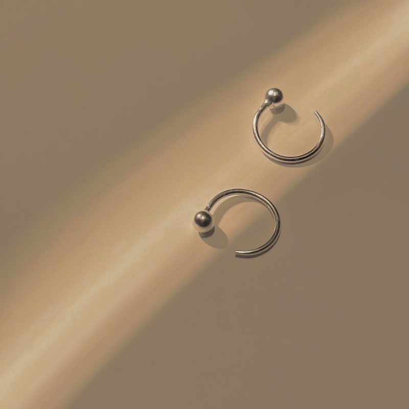 Khuyên tai bạc INS móc tròn cá tính đơn giản KTMT85 / Giá 1 chiếc