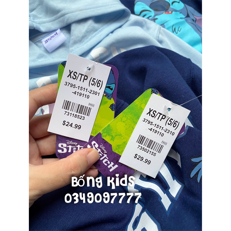 Bộ Nỉ Bé Gái Stitch Mềm