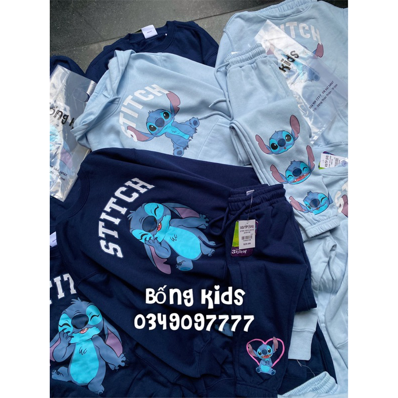Bộ Nỉ Bé Gái Stitch Mềm