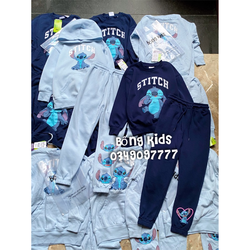 Bộ Nỉ Bé Gái Stitch Mềm