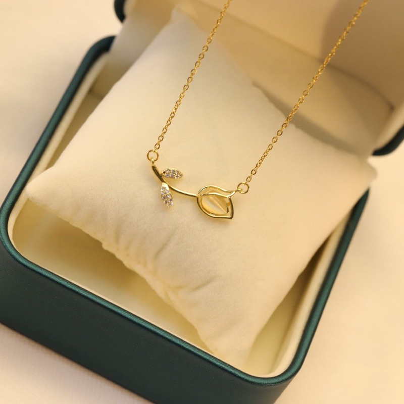 Dây Chuyền Titan Mạ Vàng / Bạc 925 Mặt Hoa Tulip Đính Đá Zircon Đơn Giản Thời Trang Cho Nữ
