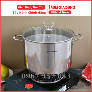 Nồi luộc gà inox 3 đáy Sunhouse SH28LG, nồi luộc gà bếp từ Sunhouse 28cm.