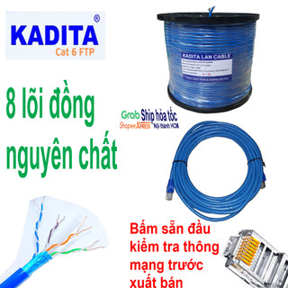 10m đến 50m dây mạng Kadita cat6 chuẩn FTP chống nhiễu, lõi đồng nguyên chất