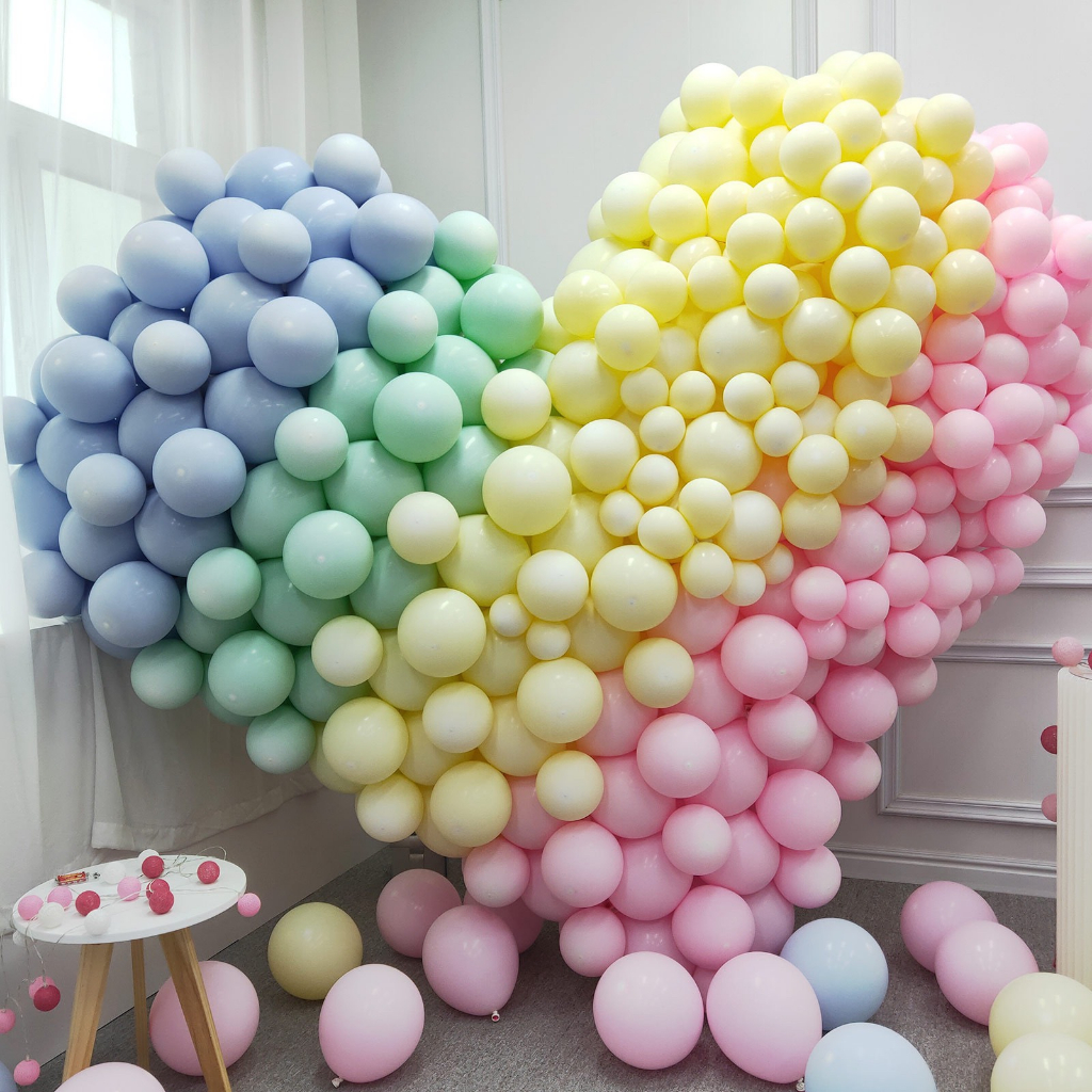 Set 10/30/50 Bóng cao su 2 đầu 10inch màu pastel trang trí sinh nhật- Booshopdecor