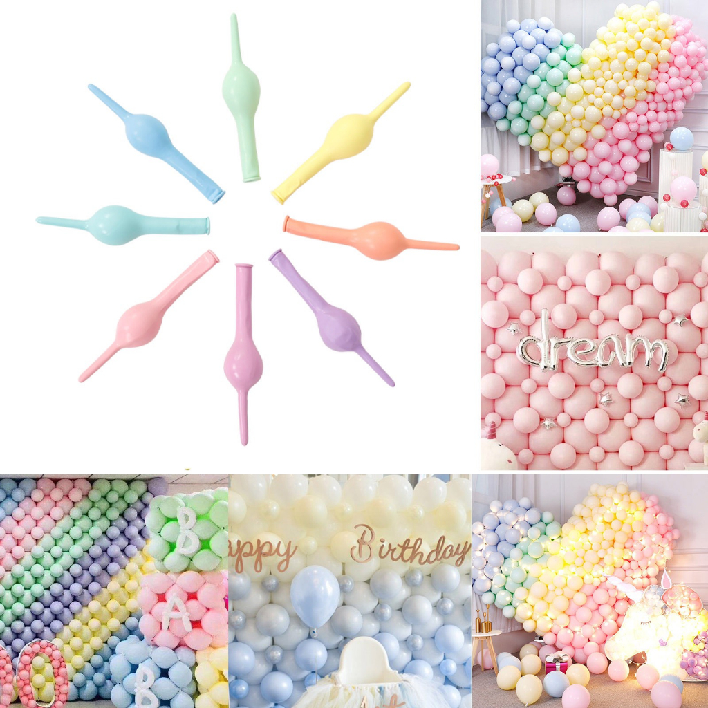 Set 10/30/50 Bóng cao su 2 đầu 10inch màu pastel trang trí sinh nhật- Booshopdecor