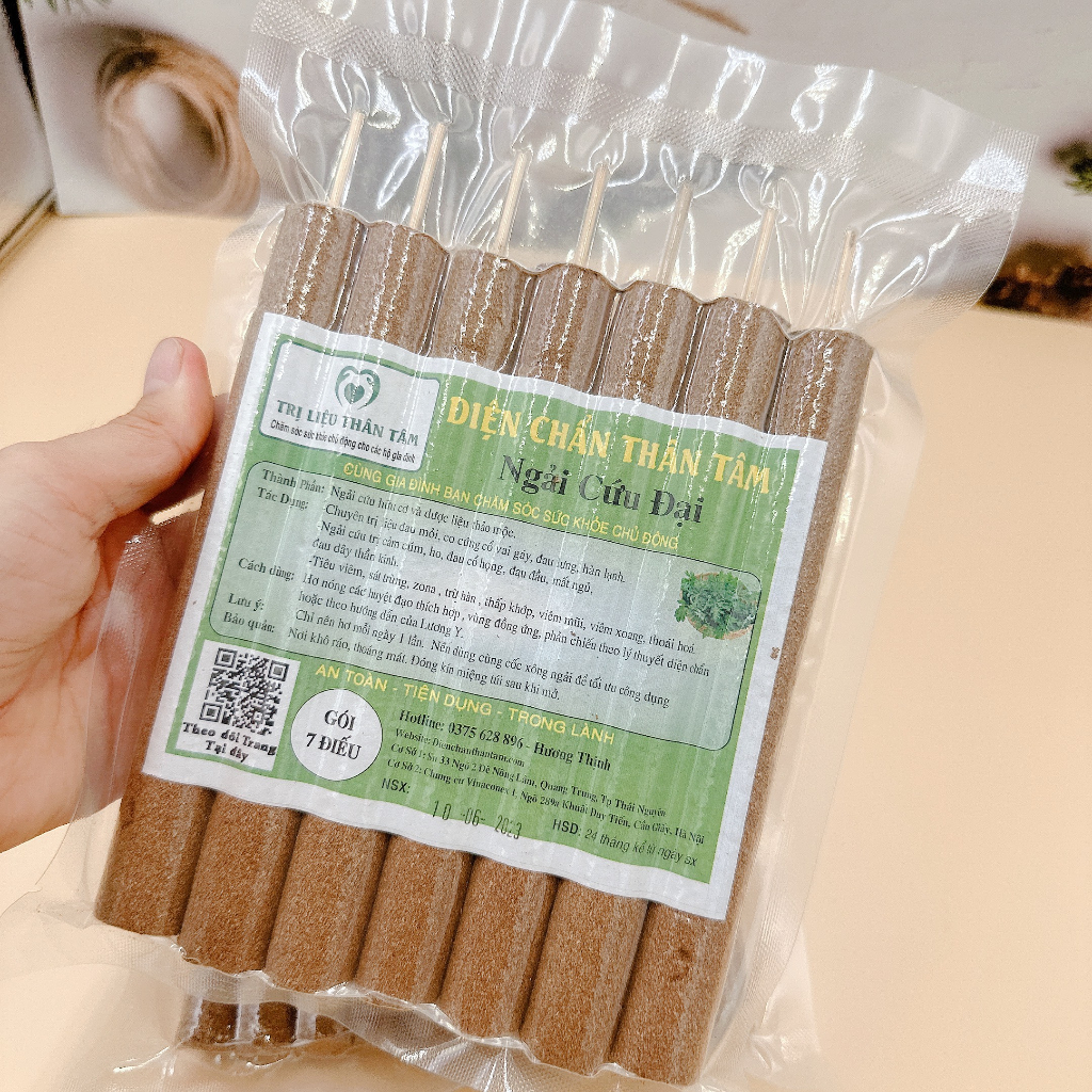 Nhang ngải cứu 100% tự nhiên ngải đại  7 cây / gói Diện Chẩn Thân Tâm