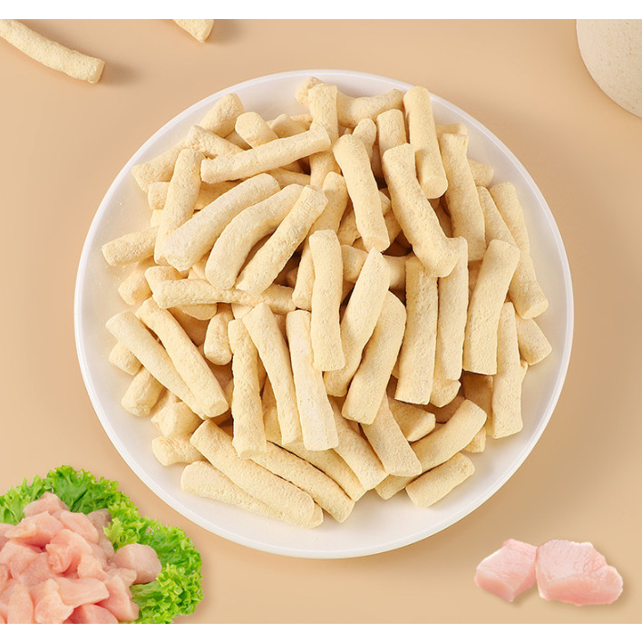 Bánh Gà Que Sấy Vị Sữa Dê Snack Ăn Dặm Tăng Cân Dành Cho Mèo Con, Mèo Kén Ăn - 60G