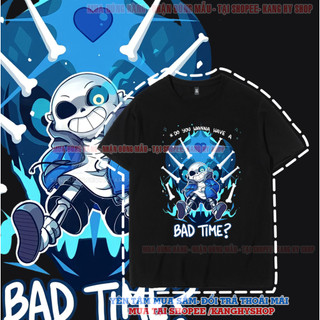 Áo thun game Undertale Sans chibi bad time màu đen F601