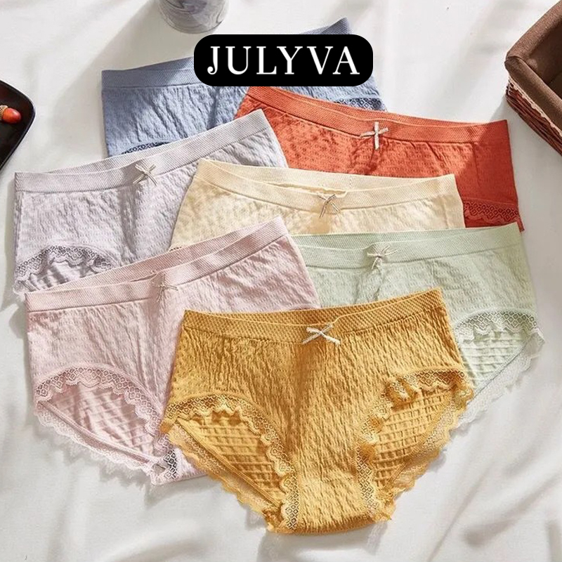 Quần Lót Nữ Cotton Dệt Kim - Quần Chip Nữ kháng khuẩn thoáng mát đính nơ xinh tôn vòng 3 gợi cảm