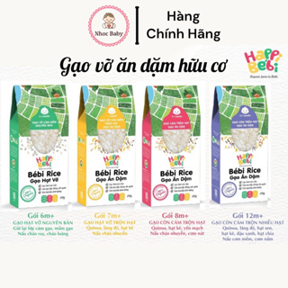 Gạo vỡ cám mầm trộn hạt hữu cơ Happi Bébi gói 405g cho bé ăn dặm từ 6,7,8