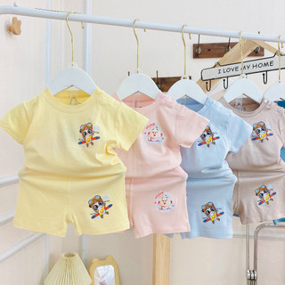 Set đồ bộ thun cotton trơn màu cho bé trai bé gái 3-15 kg