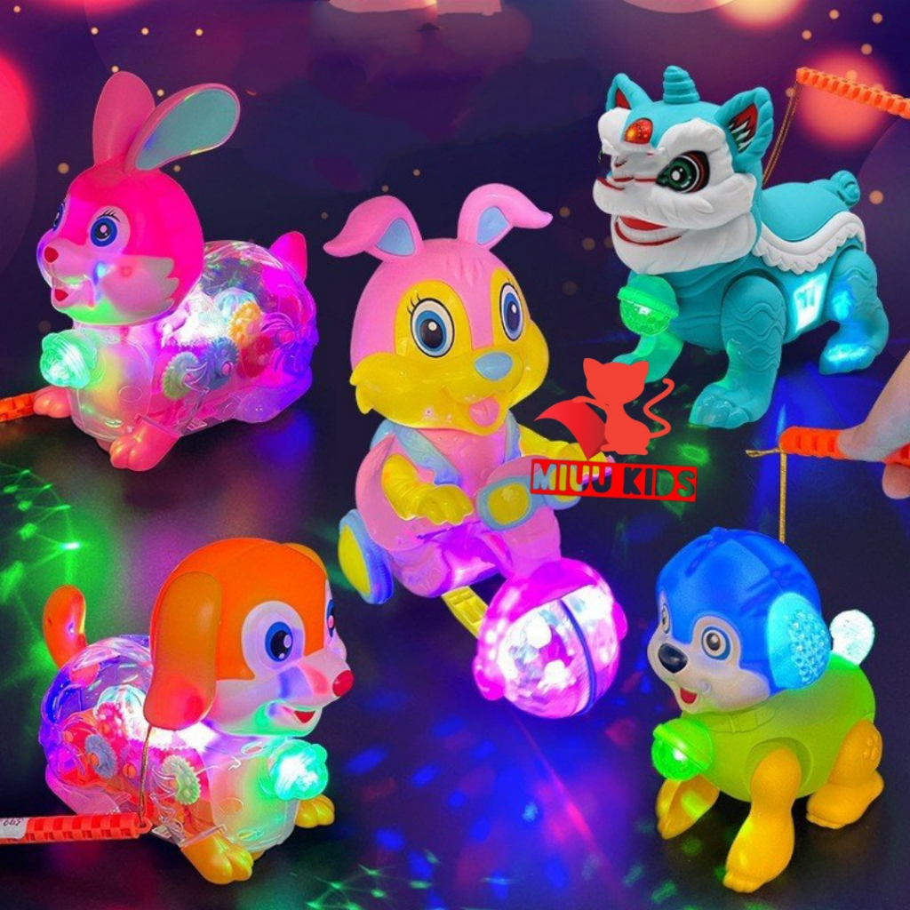 Đèn Lồng , Đèn Trung Thu Hình Con Vật Dễ Thương Có Cán Cầm Phát Nhạc Cho Bé