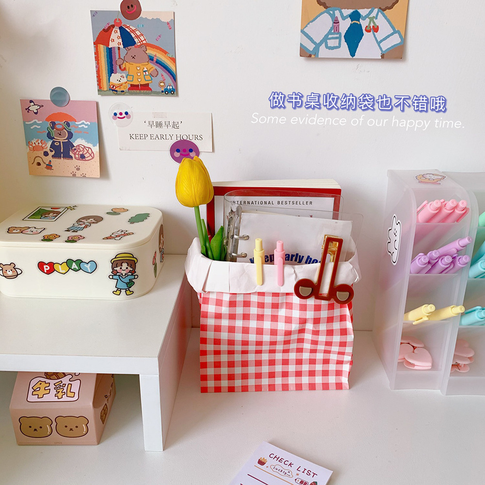 Túi Giấy Gói Hàng, Bao Bì Đựng Quà Hoạ Tiết Caro, Đựng Bánh Pastel Cực Xinh Gói Quà và Trang Trí Đẹp