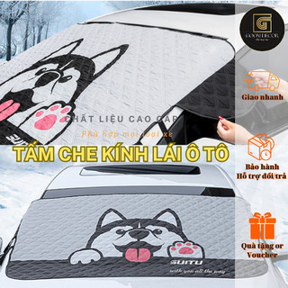 Bạt che kính lái husky, khủng long dành cho xe hơi sedan suv - 4 Lớp cao cấp kích thước 146x93cm, tấm che nắng bảo vệ kí