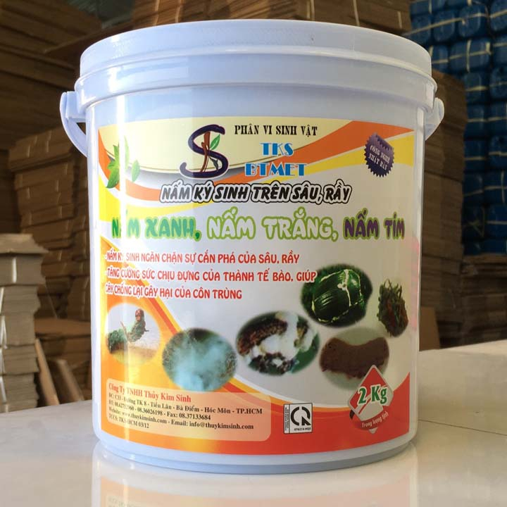 2Kg BTMET: NẤM 3 MÀU Trừ Sâu Rầy Rệp Sáp, Sùng Đất Sinh Học , Không Cần Cách Ly Bột Hòa Tan