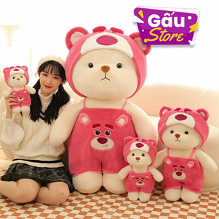 Gấu bông Lena cosplay Gấu dâu, vịt vàng, thỏ hồng siêu dễ thương, mềm mịn ôm cực thích