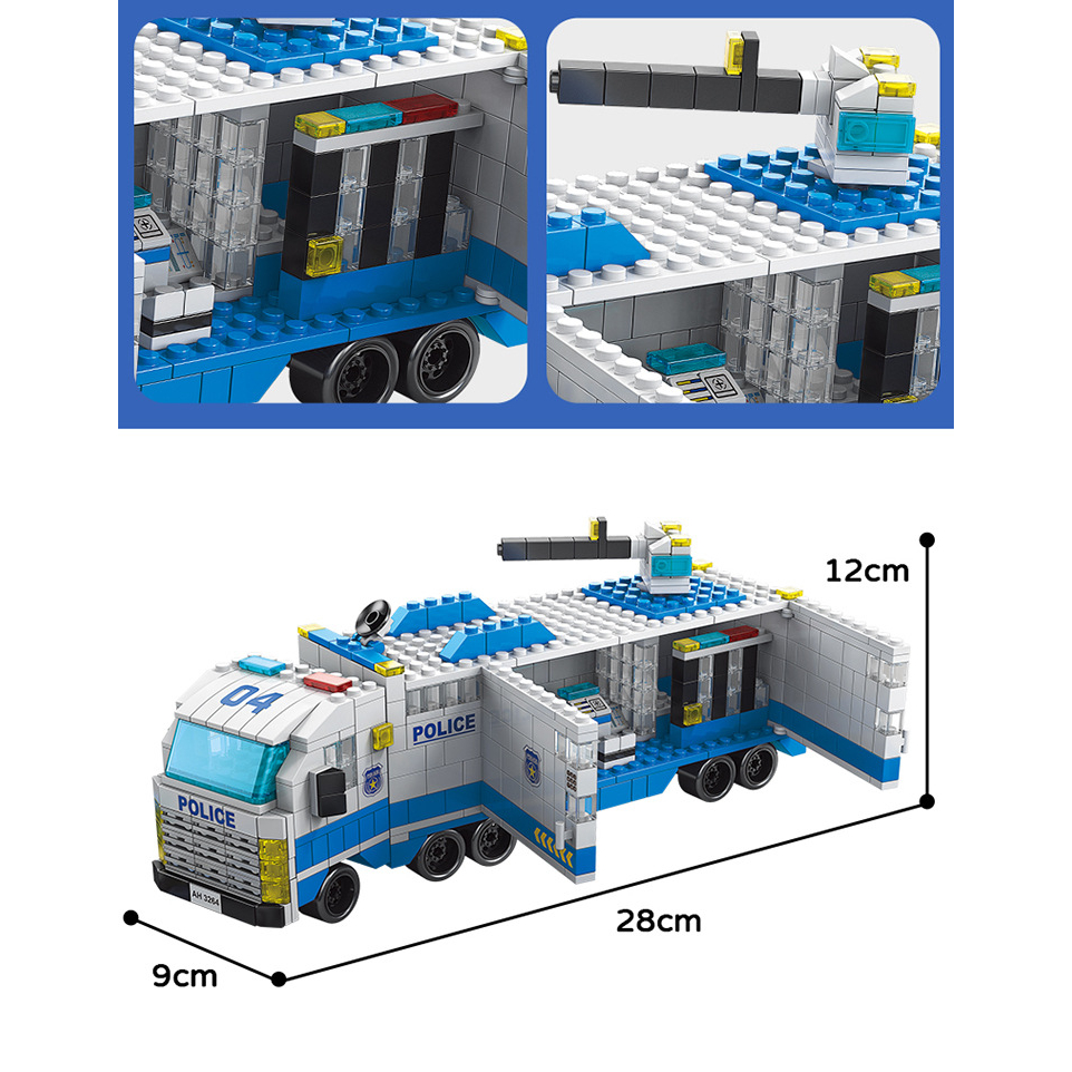 Mô hình lắp ráp Lego xe cảnh sát 1000pcs, Lego khủng long bạo chúa - Đồ chơi lego phát triển tư duy cho trẻ từ 6 tuổi