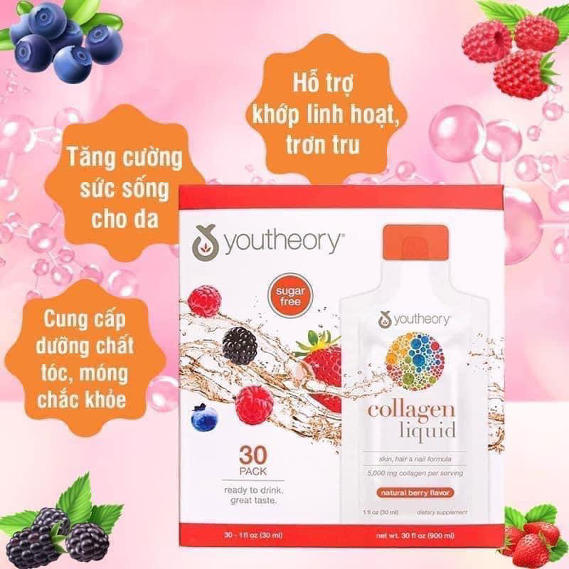 Collagen nước youtheory mỹ dạng gói