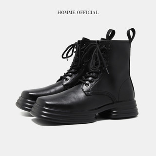 Giày Boots square toes mũi vuông, Chelsea Boots nam HOMME đế đúc 4,5cm nguyên khối 93506-R