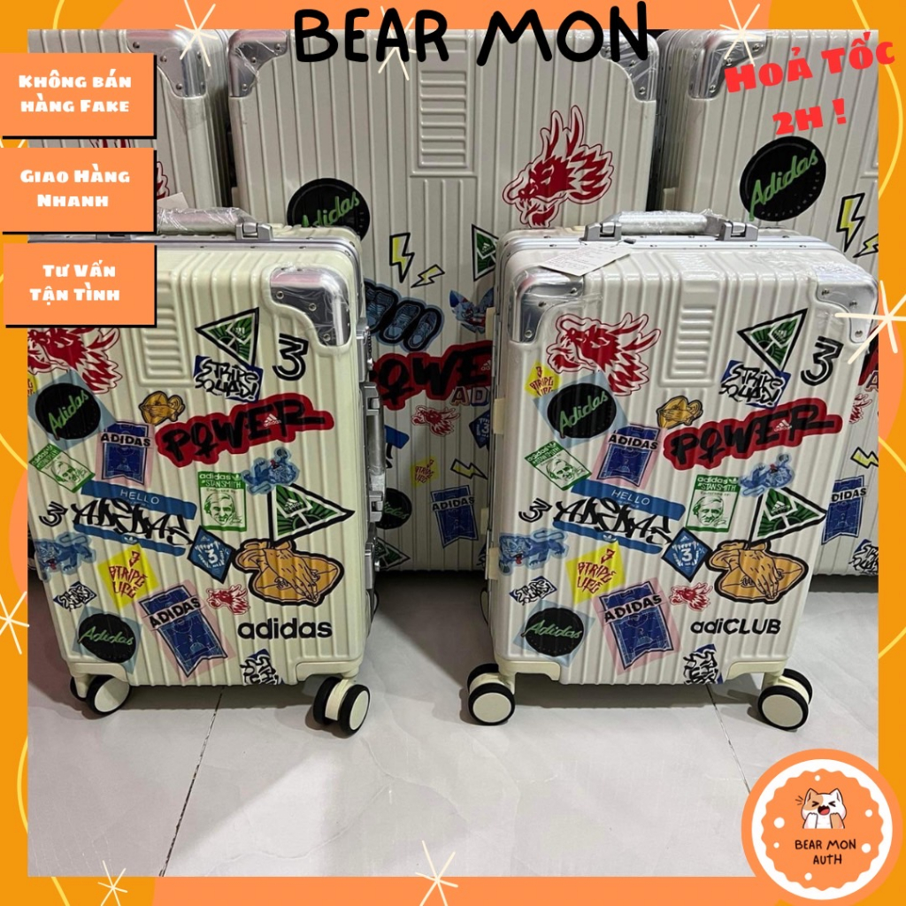Vali Adidas In Sticker Màu trắng size 22 và size 28