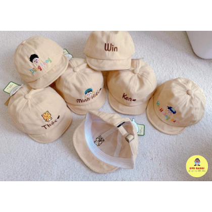 Mũ lưỡi trai mềm thêu tên cho bé