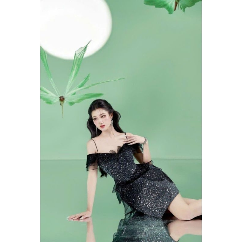 ✨ĐẦM KIM SA NGỌC BẸT VAI PHỐI BÈO TẦNG✨ HÌNH THẬT ✔ VỀ ĐỦ SML