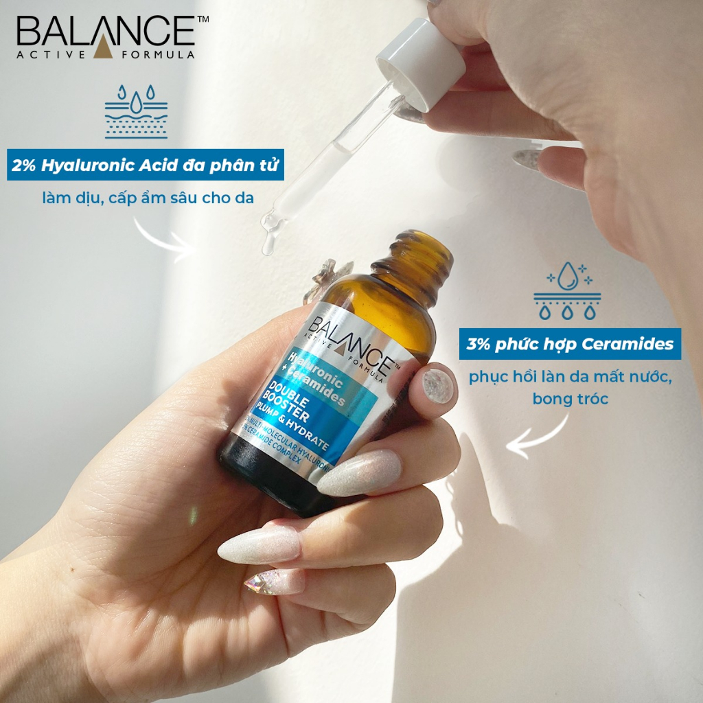 Tinh chất Balance Active Hyaluronic & Ceramides Double Booster 30ml