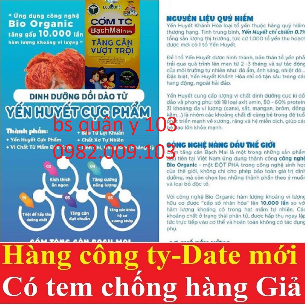 CỐM TĂNG CÂN BẠCH MAI hộp 120g date 2026,Cốm ăn ngon bạch mai mẫu mới