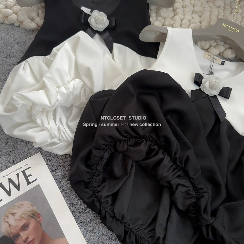 Áo sát nách hoa trà thân bồng 2 màu 23'September