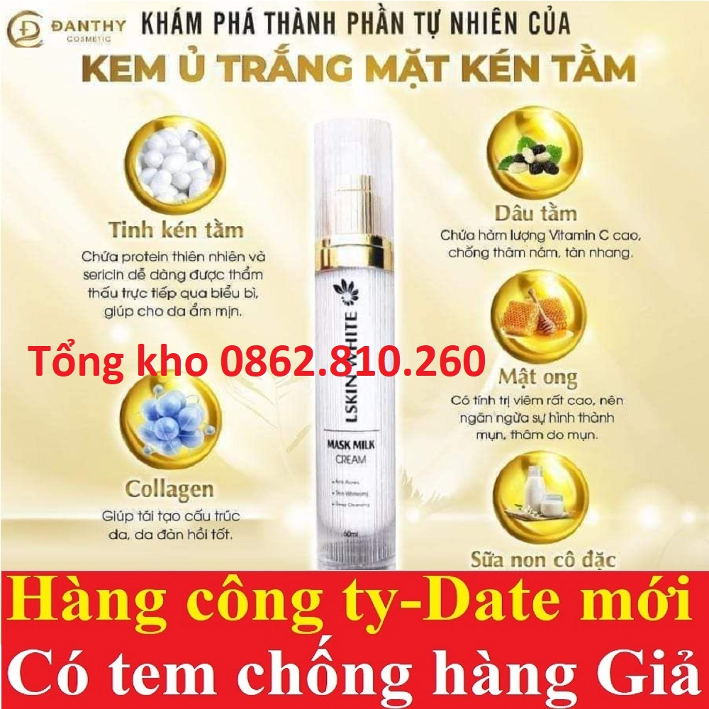 Ủ kén tằm lskin white đan thy dưỡng da trắng hồng mặt thi