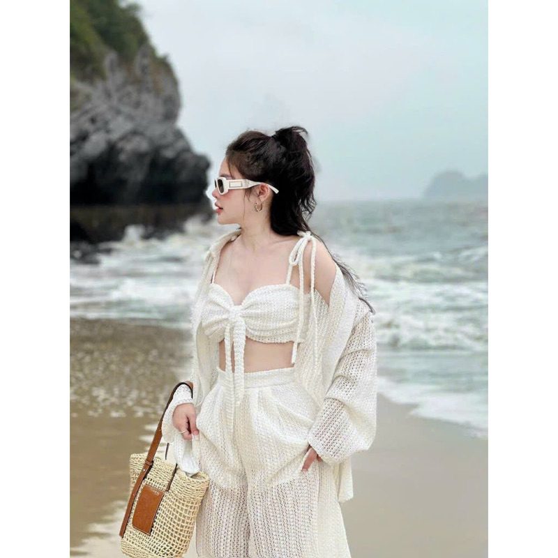 💧 Set 3 Món Ren Kèm Khoác Đi Biển 60-90kg 🔥 Bigsize Rin Heo