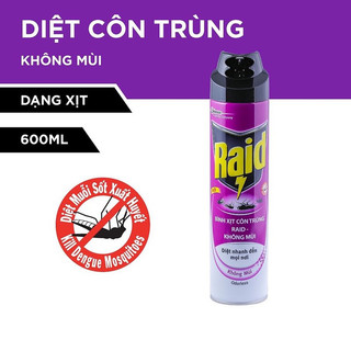 Chai xịt côn trùng Raid - 520ml & 600ml
