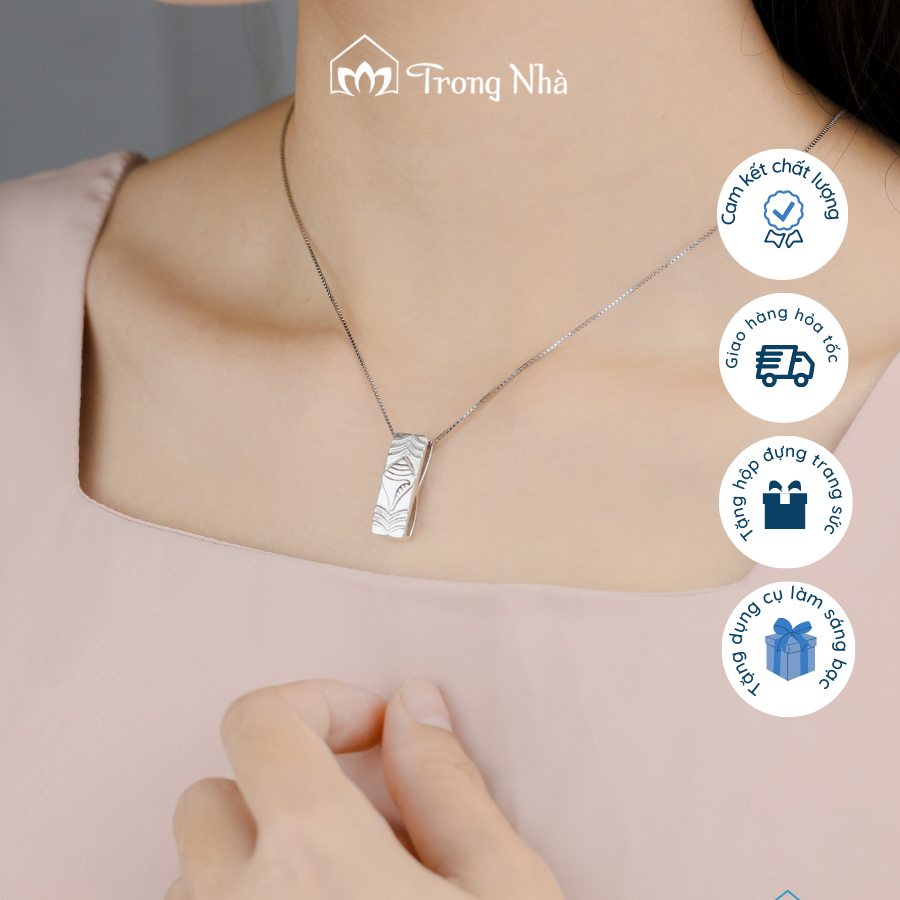 Mặt dây chuyền bạc nam nữ biểu tượng Ốc thanh danh và chú Văn Thù Sư Lợi Bồ Tát - sự hoàn hảo của trí tuệ - Trong Nhà