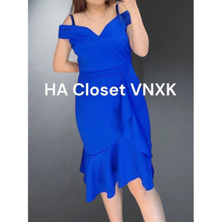 Đầm Ôm Trễ Vai Đuôi Cá Xuất Dư💃🏻