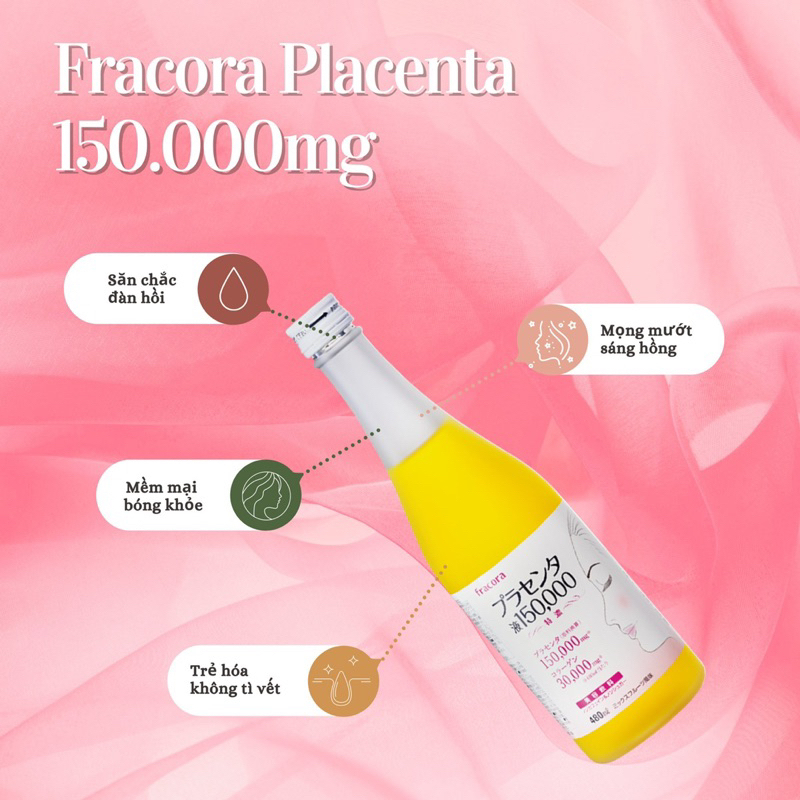 Nước Uống Collagen Fracora Placenta 480ml | Nước Nhau Thai Heo Giảm Nhăn, Căng Bóng, Trắng Da