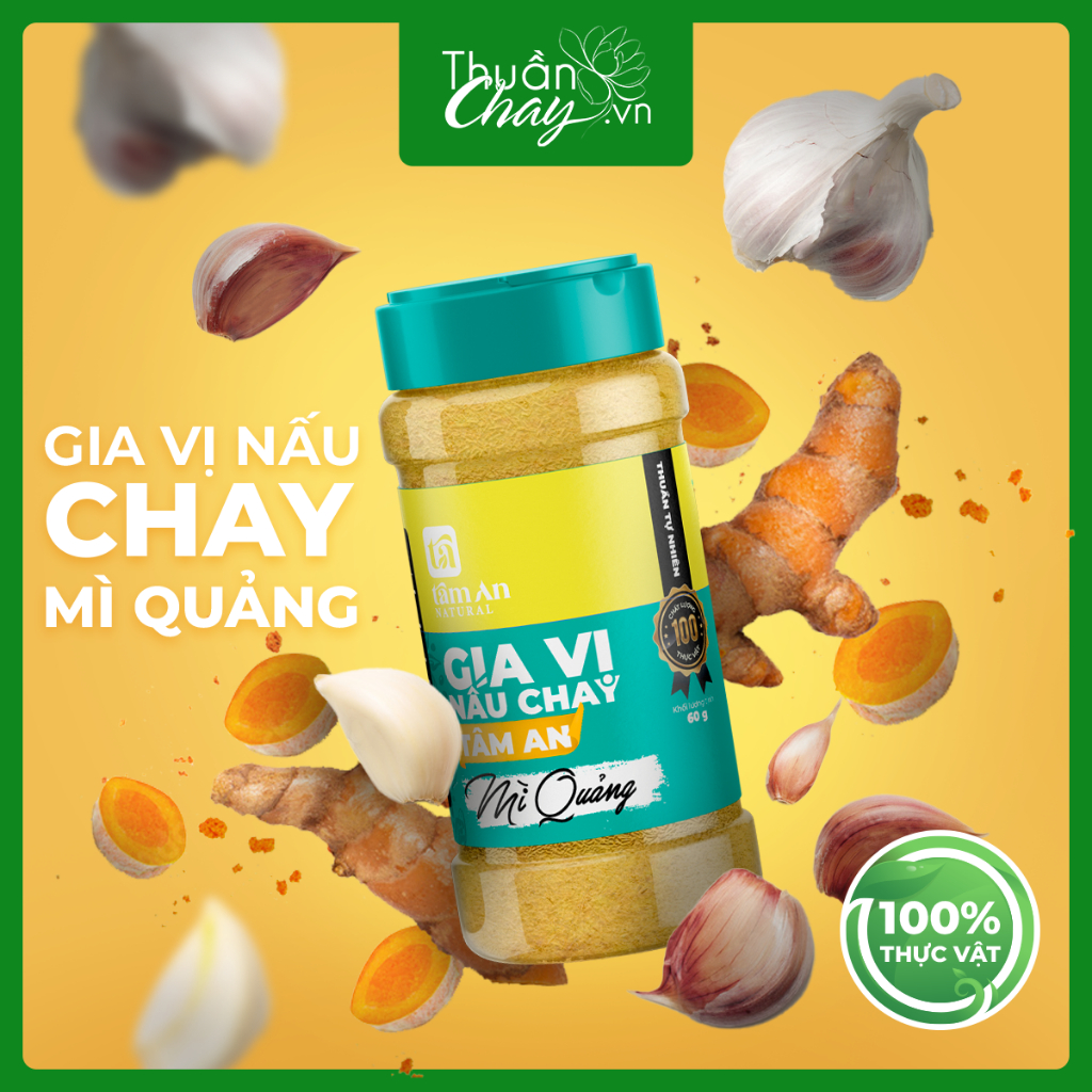 Gia Vị Nấu Chay Mì Quảng Chuẩn Vị Thơm Ngon Đặc Sắc Không Hóa Chất (60g)
