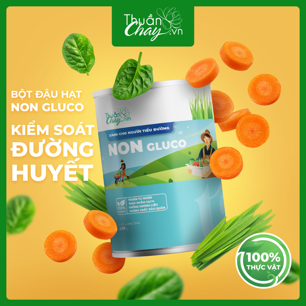 Bột Đậu Hạt Và Rau Củ Non Gluco Thuần Chay Kiểm Soát Đường Huyết Tốt