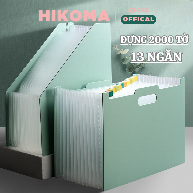 Túi đựng tài liệu Hikoma 13 ngăn để bàn - file đựng tài liệu văn phòng giá rẻ - tập hồ sơ