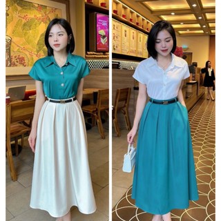 Áo sơ mi lụa trơn hàng công sở quảng châu cao cấp