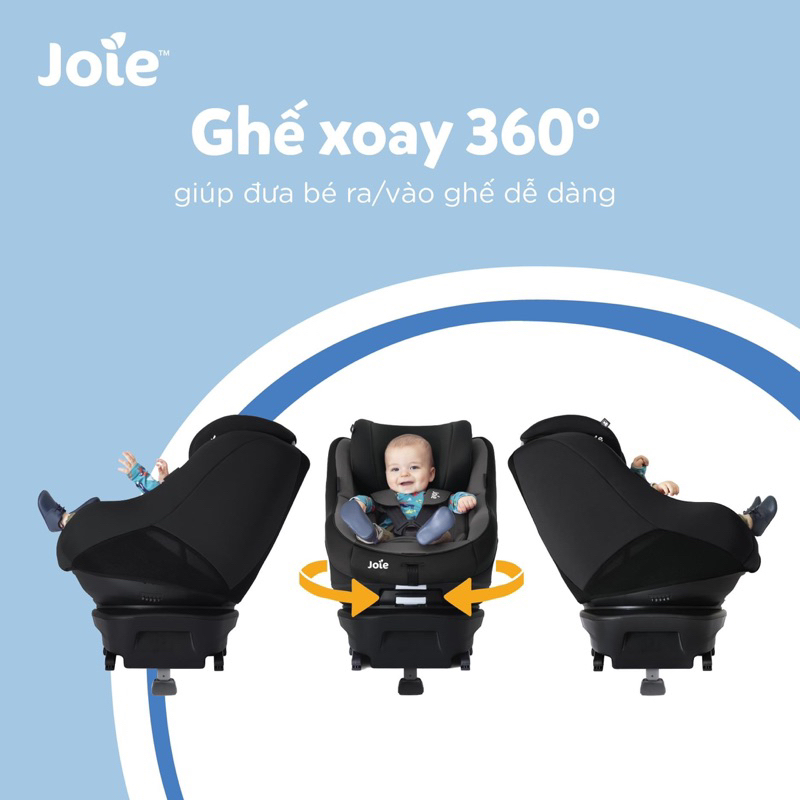 Ghế ngồi ô tô trẻ em Joie Spin 360 Ember dành cho bé sơ sinh đến 4 tuổi có isofix và xoay 360 độ