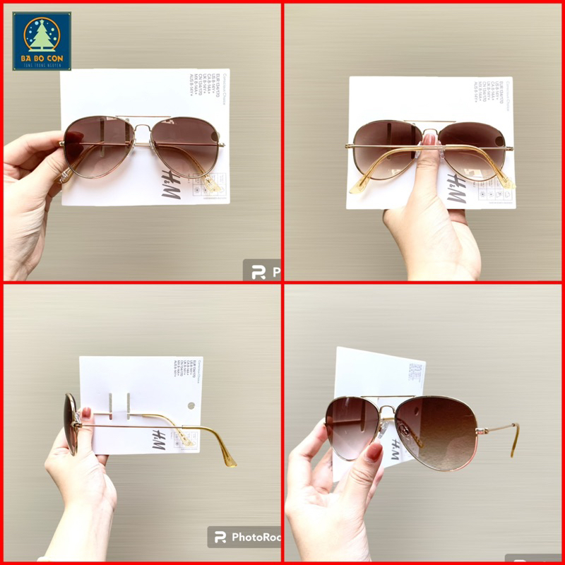 Kính râm trẻ em HM dáng chuồn, có mail mua hàng, có 2 size thích hợp cho bé từ 3-6 tuổi và 7-12 tuổi