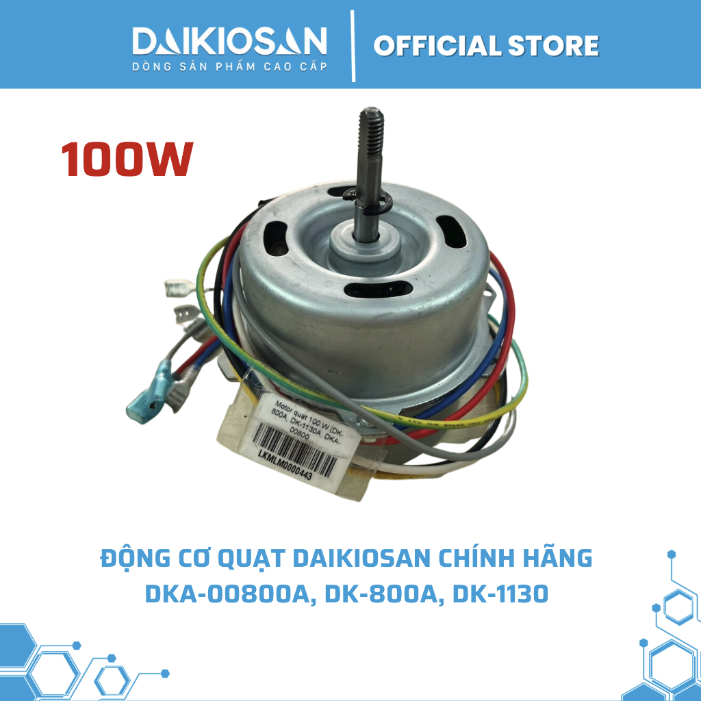Động cơ máy làm mát quạt điều hòa Daikio - Daikiosan DKA-00800A, DK-800A, DK-1130 Hàng Chính Hãng