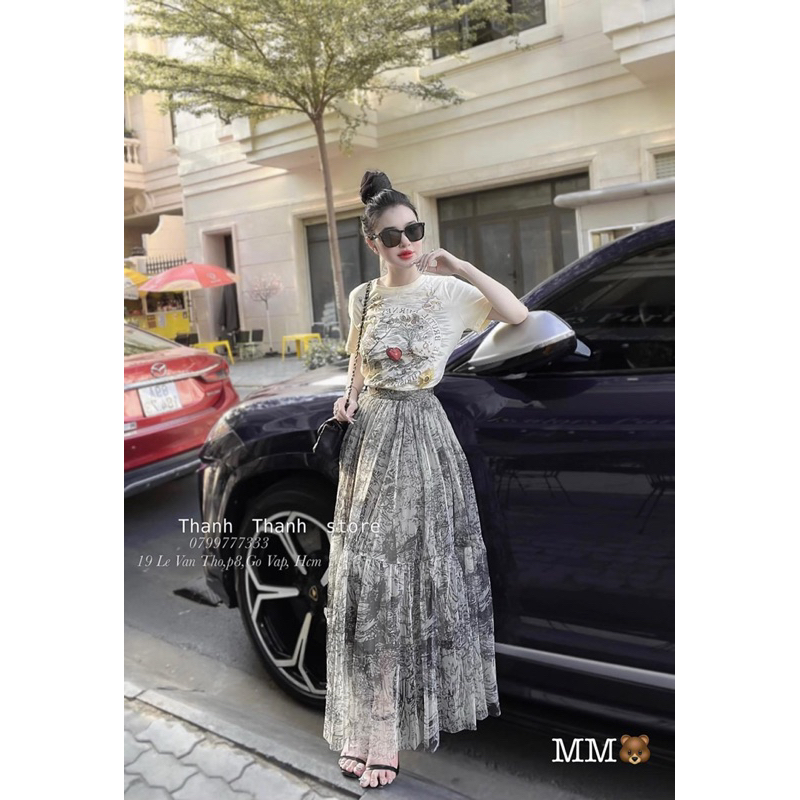 Áo Phông Đì O Màu Be Hoạ Tiết Siu Cấp