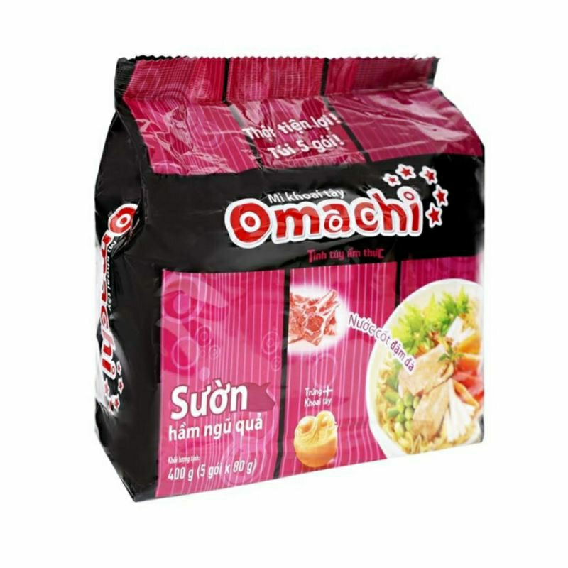 Bịch Mì Tôm Khoai Tây OMACHI Sườn Hầm, Xốt Bò, Xốt Spaghetti 455g  | Bách Hóa Pola