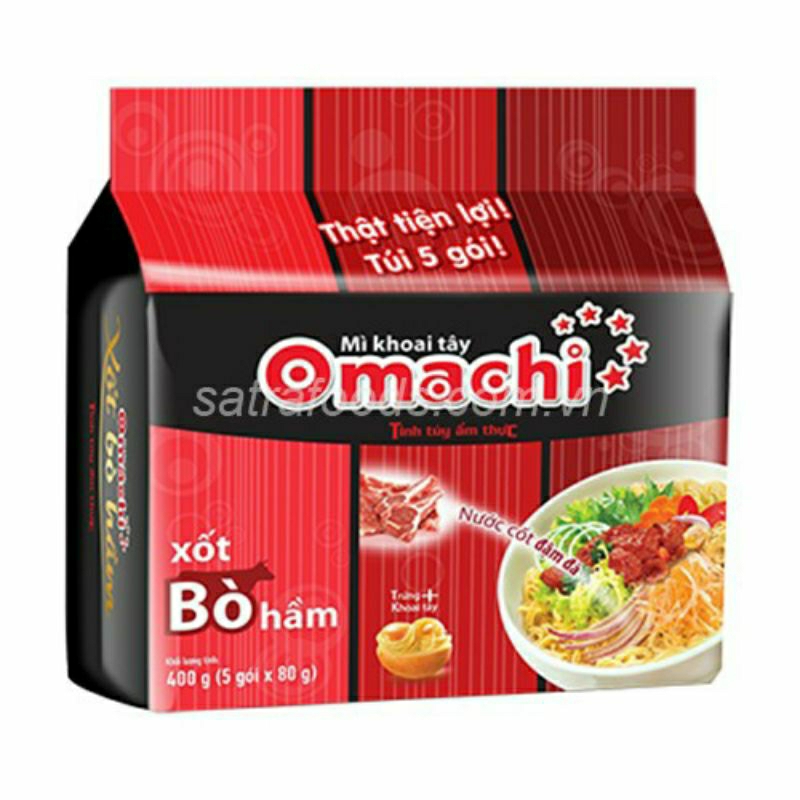 Bịch Mì Tôm Khoai Tây OMACHI Sườn Hầm, Xốt Bò, Xốt Spaghetti 455g  | Bách Hóa Pola